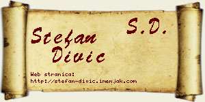 Stefan Divić vizit kartica